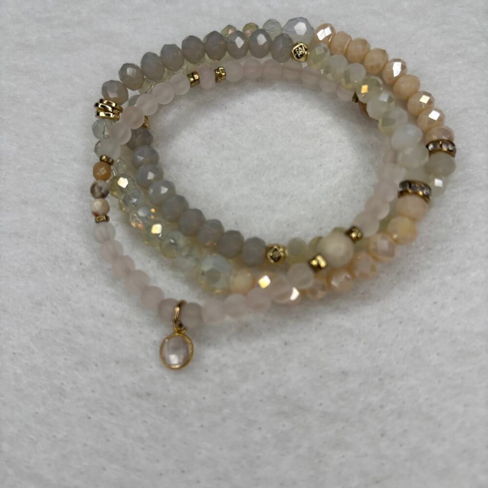 Silver & Sage Joie de Vivre Multi Strand Beaded Stretch Bracelet WB040514V2